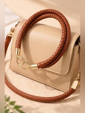 NEW: Women's PU (faux) Leather Woven Interchangeable Strap ONLY for Handbag